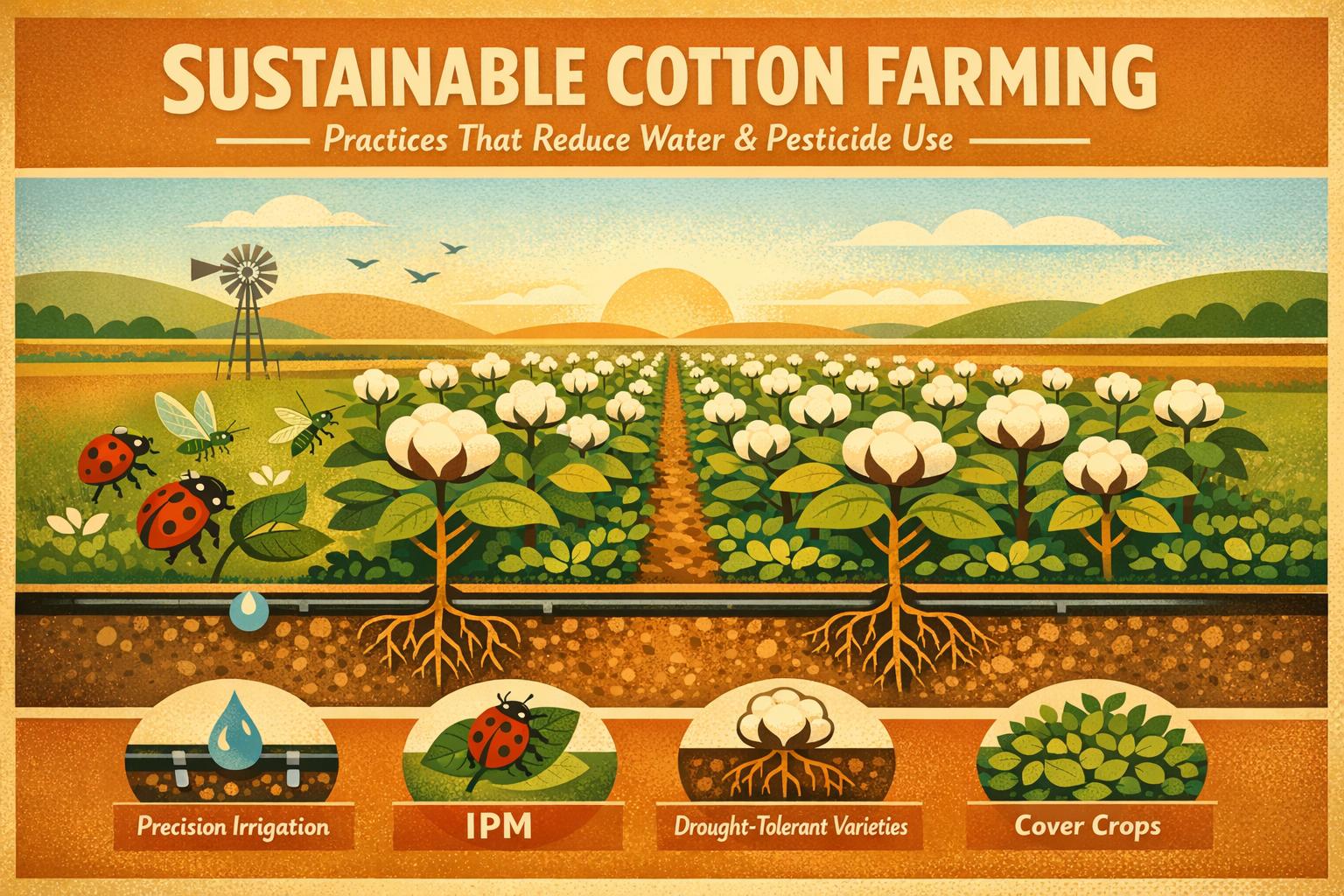 Thumbnail for: Sustainable Cotton Farming Practices That Reduce Water and Pesticide Use