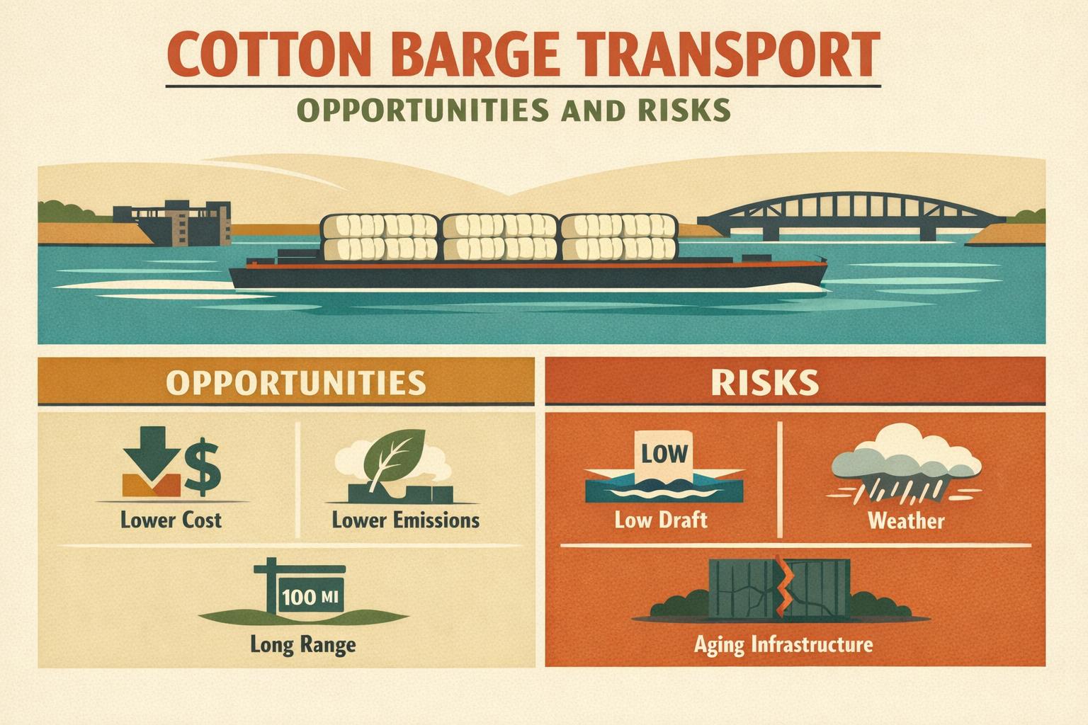 Thumbnail for: Cotton Barge Transport: Opportunities and Risks