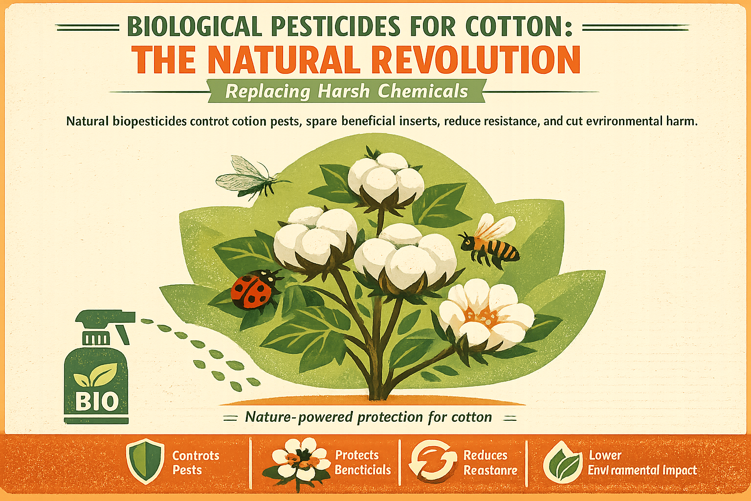 Thumbnail for: Biological Pesticides for Cotton: The Natural Revolution Replacing Harsh Chemicals