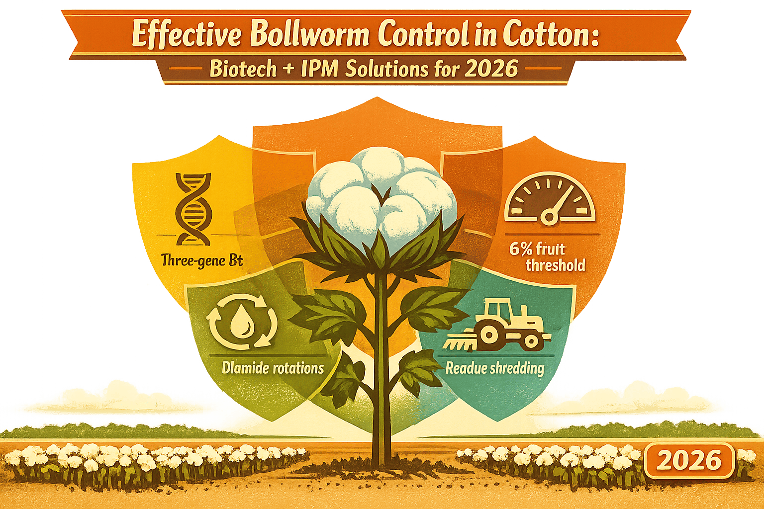 Thumbnail for: Effective Bollworm Control in Cotton: Biotech + IPM Solutions for 2026