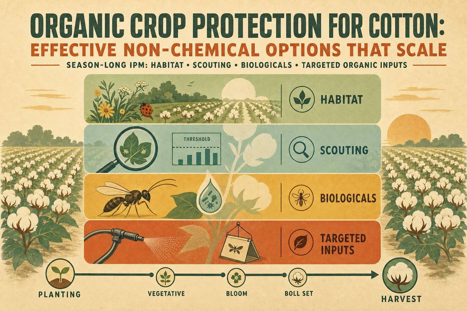Thumbnail for: Organic Crop Protection for Cotton: Effective Non-Chemical Options That Scale