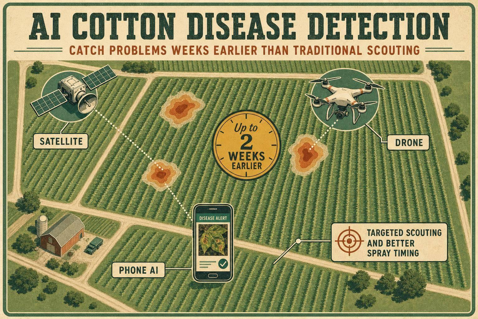 Thumbnail for: AI Cotton Disease Detection: Catch Problems Weeks Earlier Than Traditional Scouting