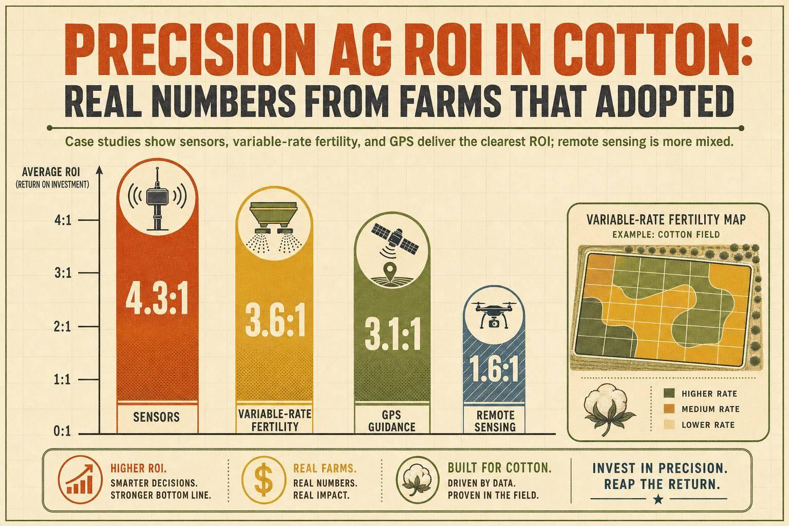 Thumbnail for: Precision Ag ROI in Cotton: Real Numbers from Farms That Adopted