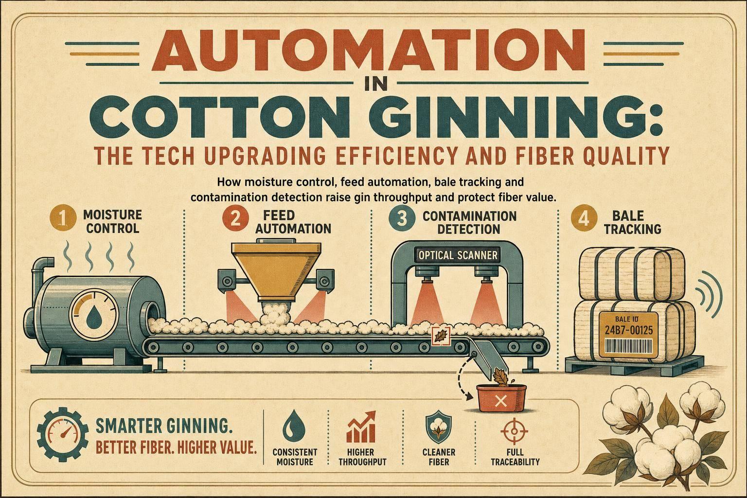Thumbnail for: Automation in Cotton Ginning: The Tech Upgrading Efficiency and Fiber Quality