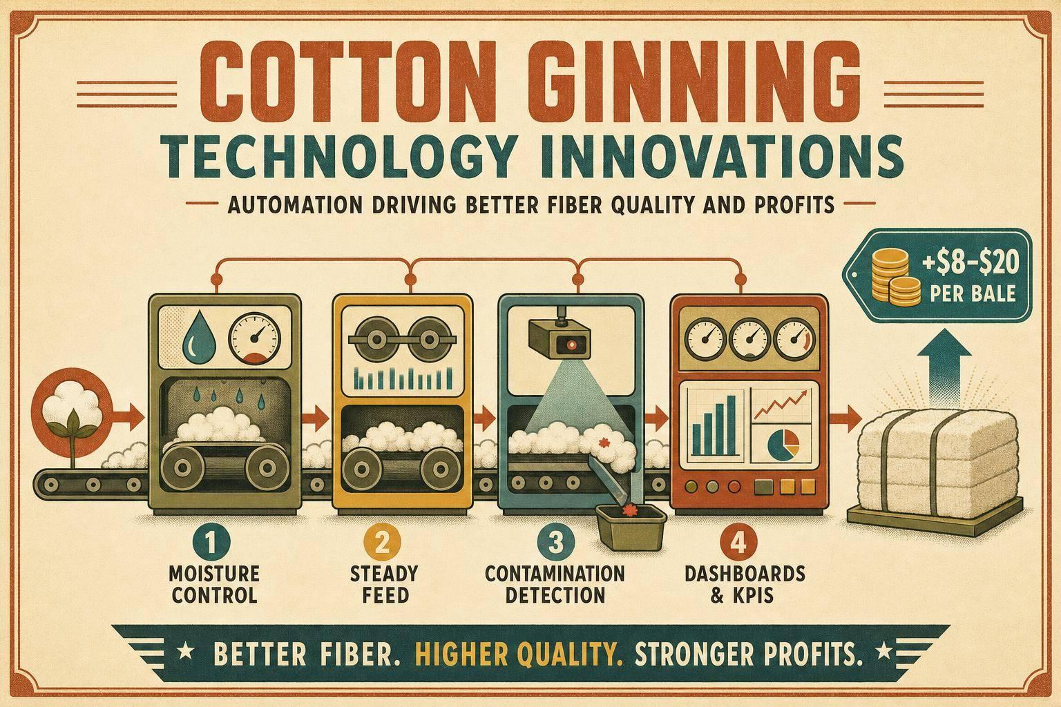 Thumbnail for: Cotton Ginning Technology Innovations: Automation Driving Better Fiber Quality and Profits