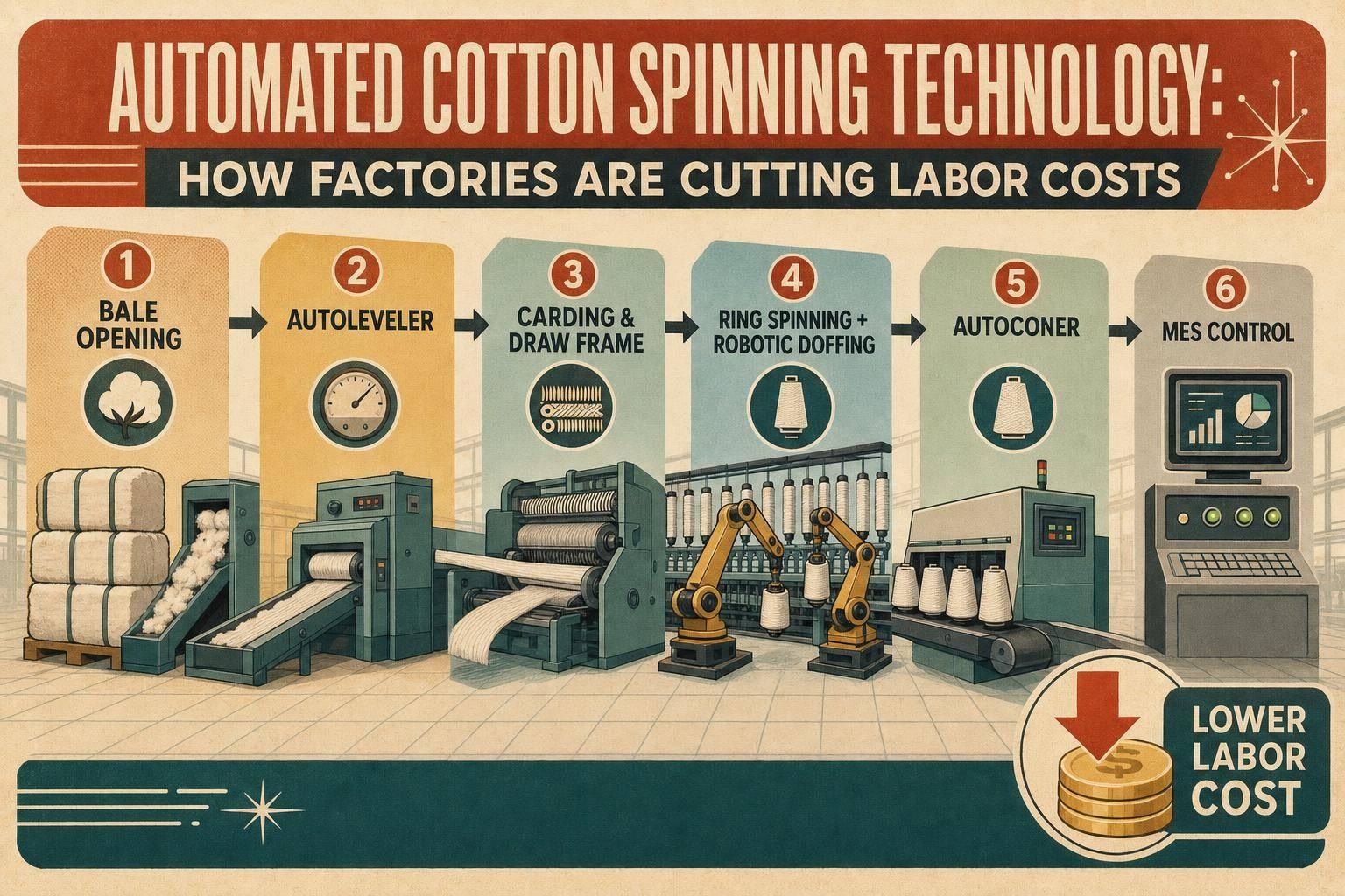 Thumbnail for: Automated Cotton Spinning Technology: How Factories Are Cutting Labor Costs