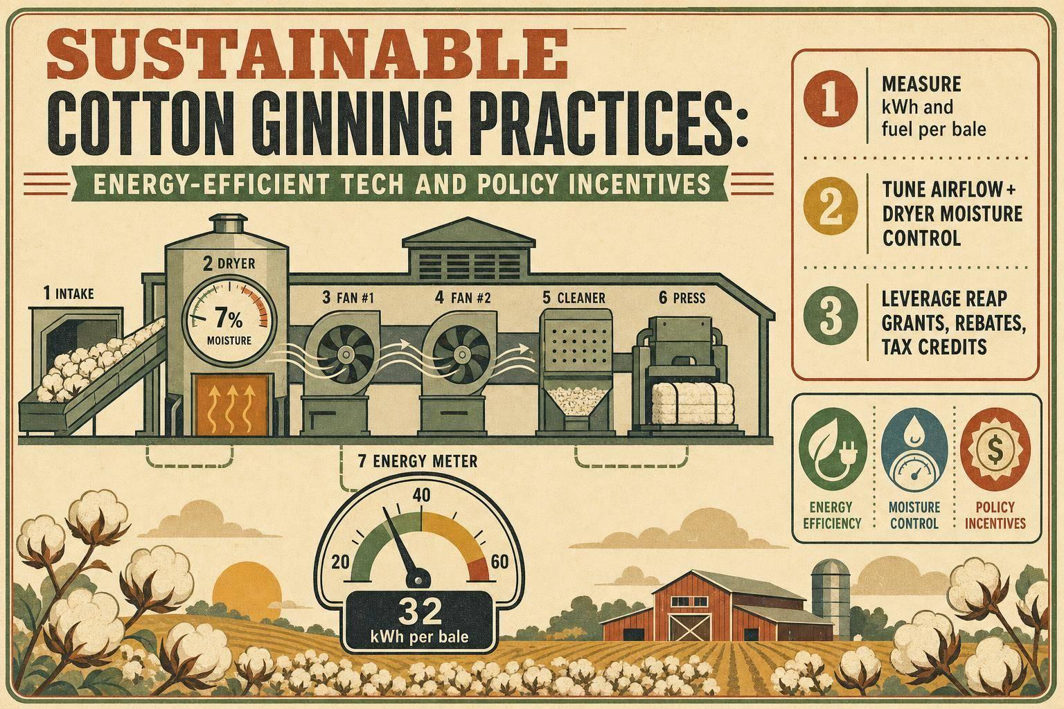Thumbnail for: Sustainable Cotton Ginning Practices: Energy-Efficient Tech and Policy Incentives