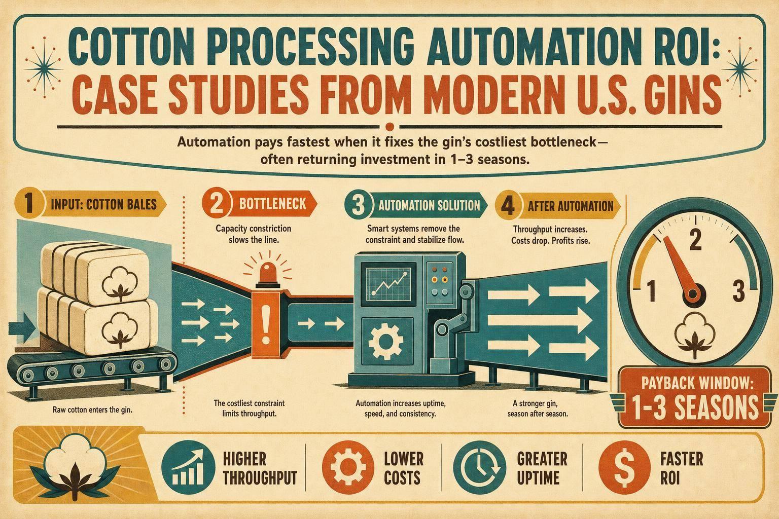 Thumbnail for: Cotton Processing Automation ROI: Case Studies from Modern U.S. Gins