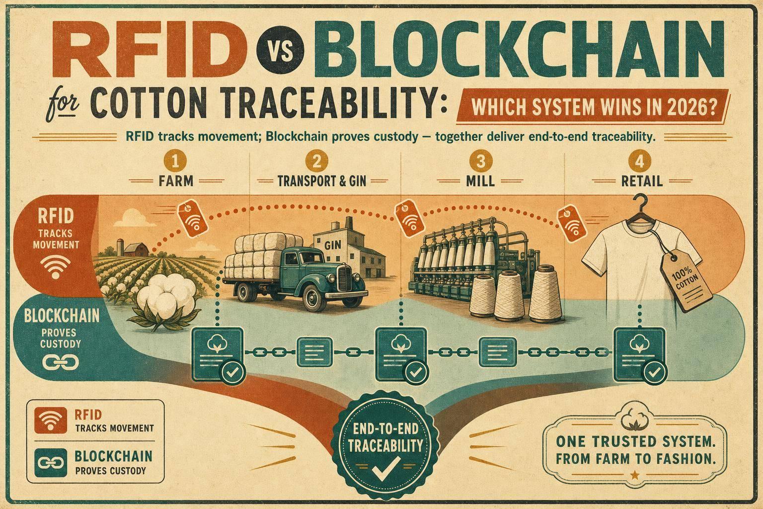 Thumbnail for: RFID vs Blockchain for Cotton Traceability: Which System Wins in 2026?
