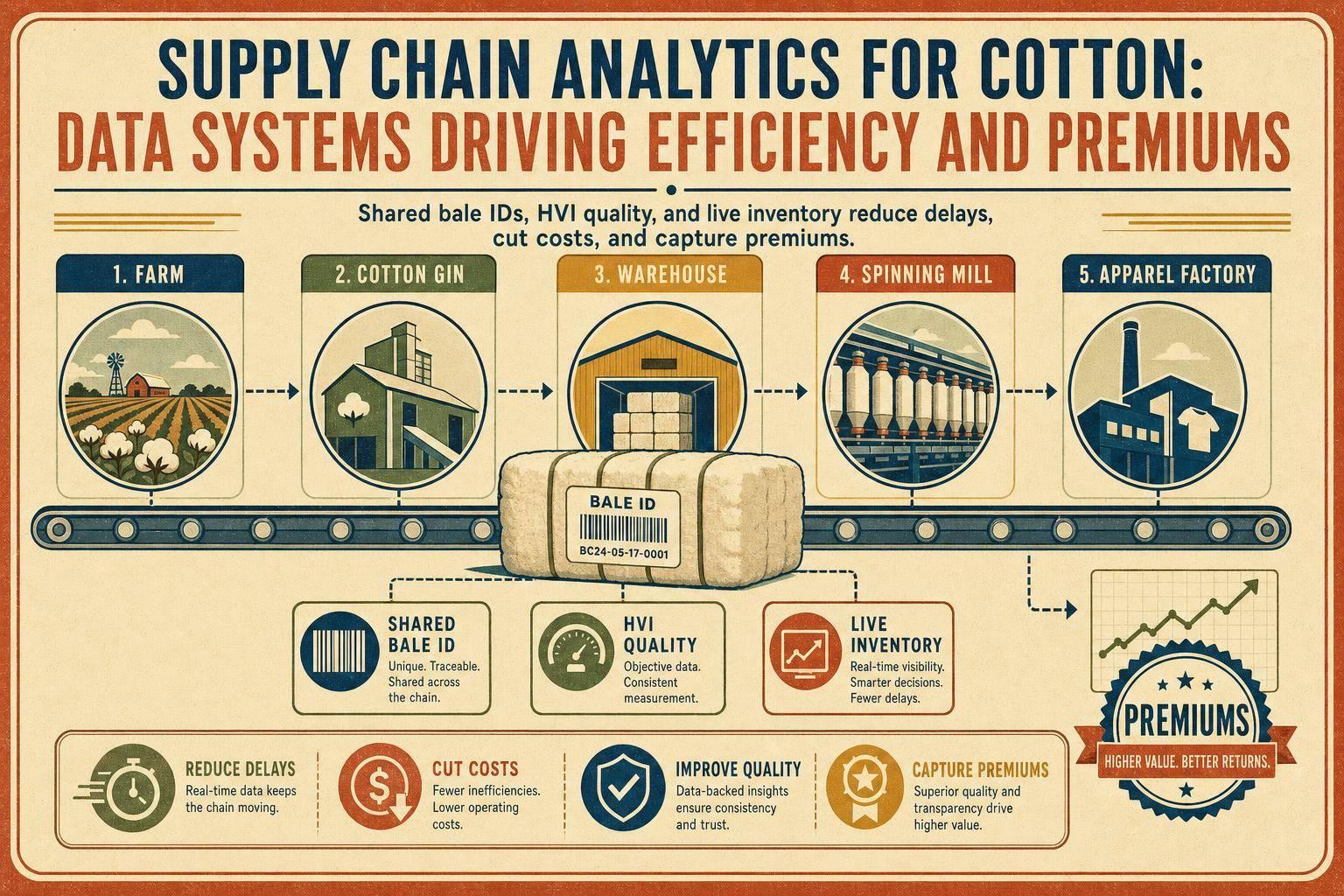 Thumbnail for: Supply Chain Analytics for Cotton: Data Systems Driving Efficiency and Premiums