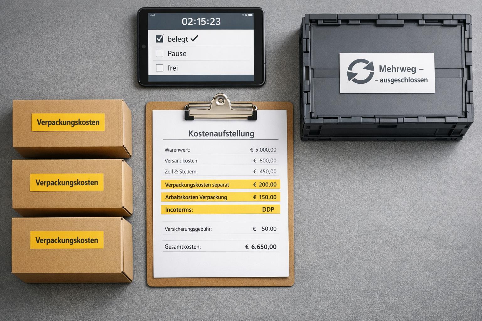 Zollbewertung: Häufige Fehler bei Verpackungskosten