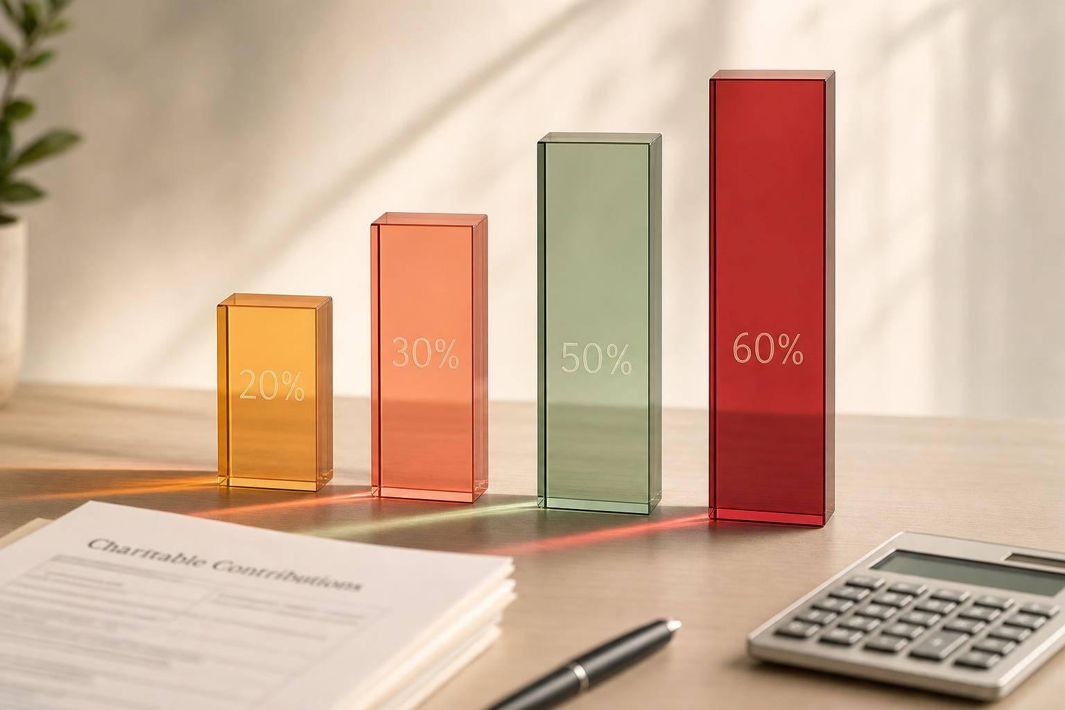 Charitable Deduction Limits by AGI: 20%, 30%, 50%, 60%