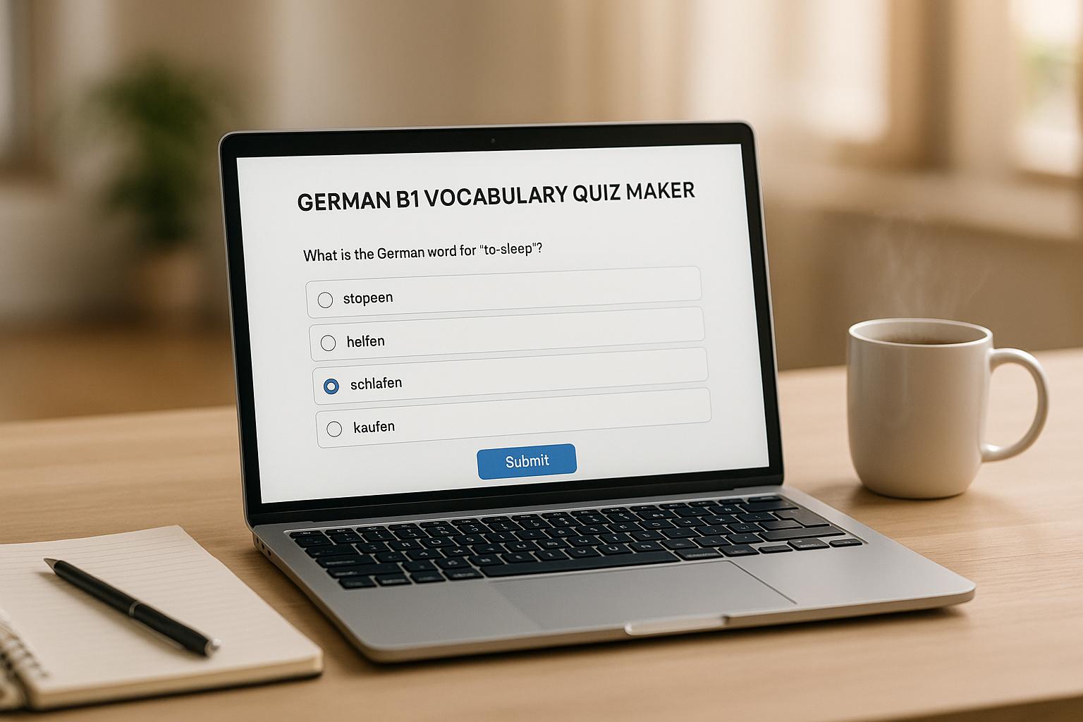 German B1 Vocabulary Quiz Maker