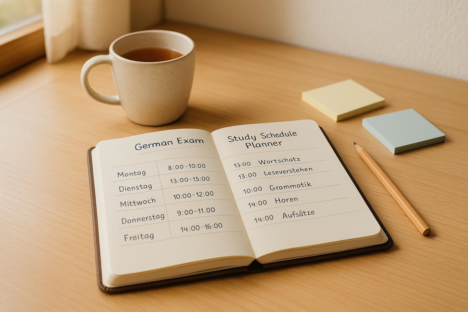 German Exam Study Schedule Planner