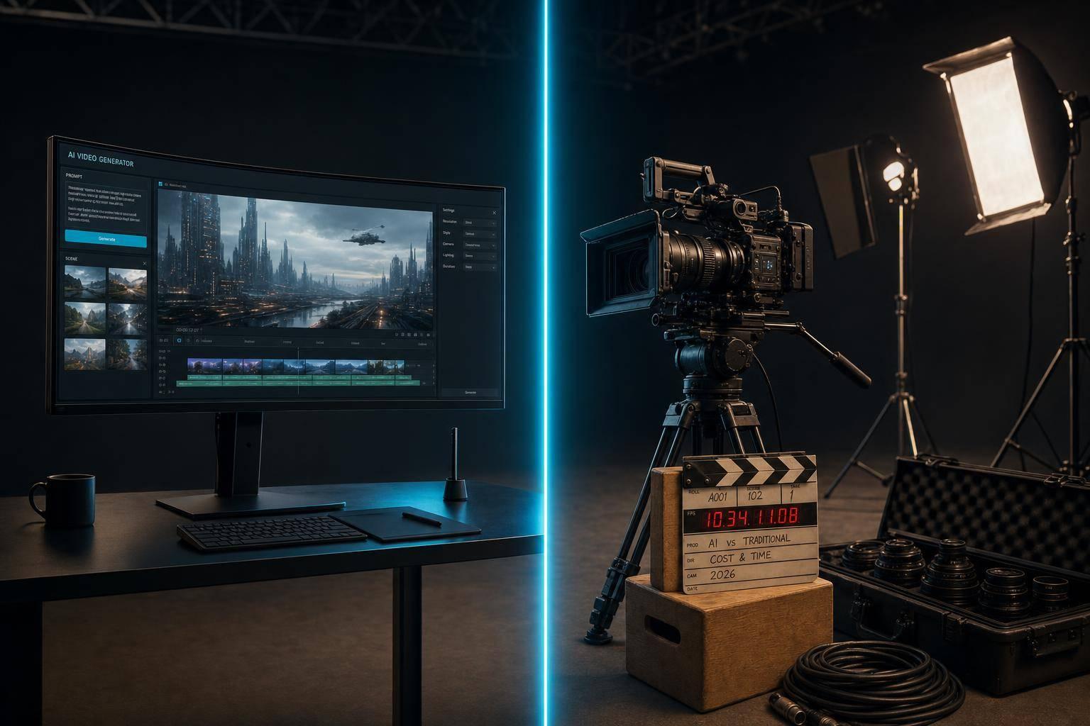 AI Video vs Traditional Video Production: Real Cost & Time Comparison (2026)