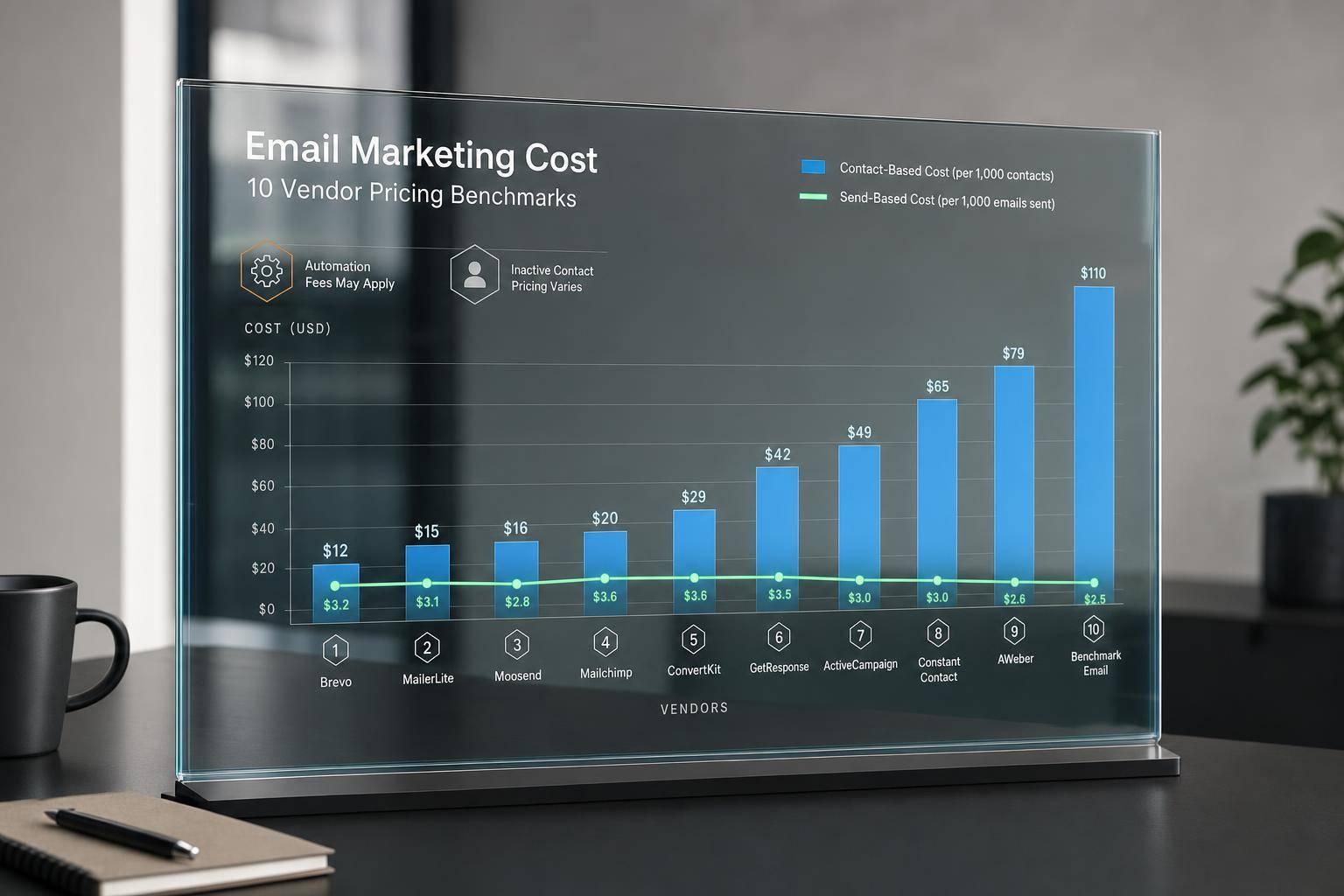 Thumbnail for: Email Marketing Cost: 10 Vendor Pricing Benchmarks