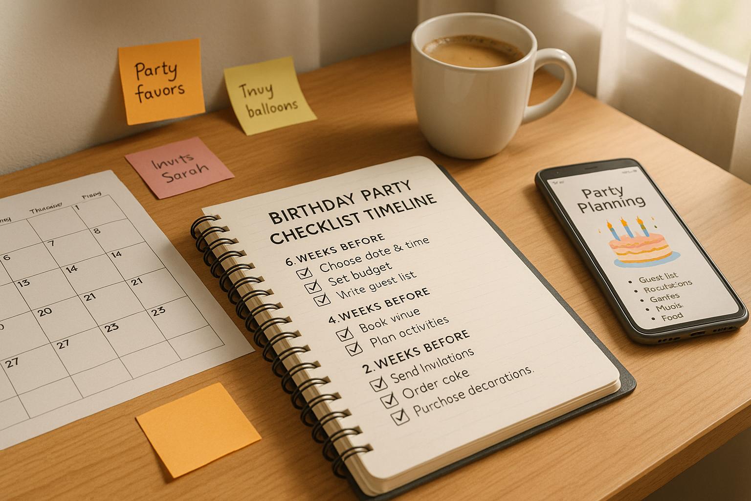 Birthday Party Checklist Timeline