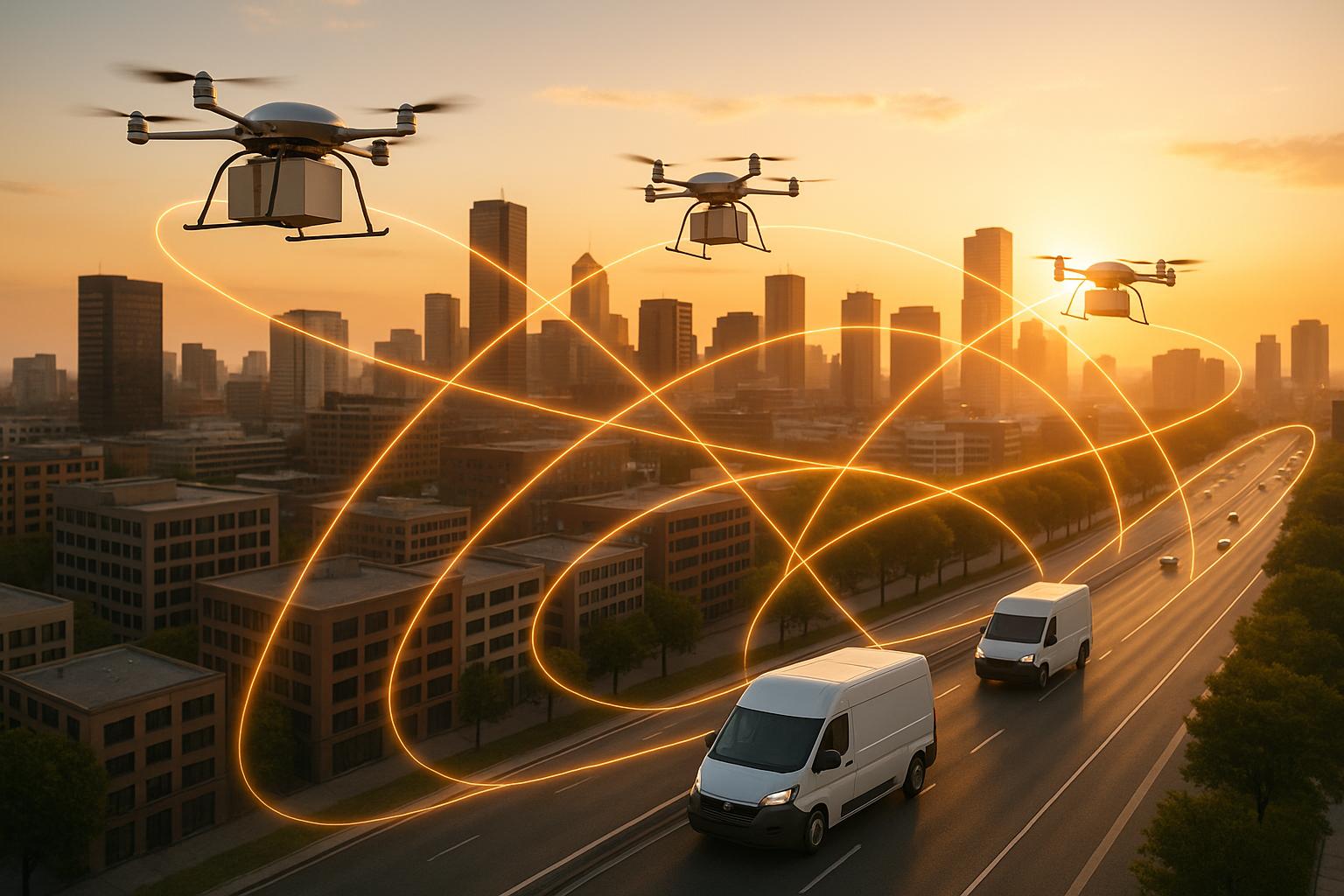 Drones vs. Vehicles: Data Sharing in Last-Mile Delivery