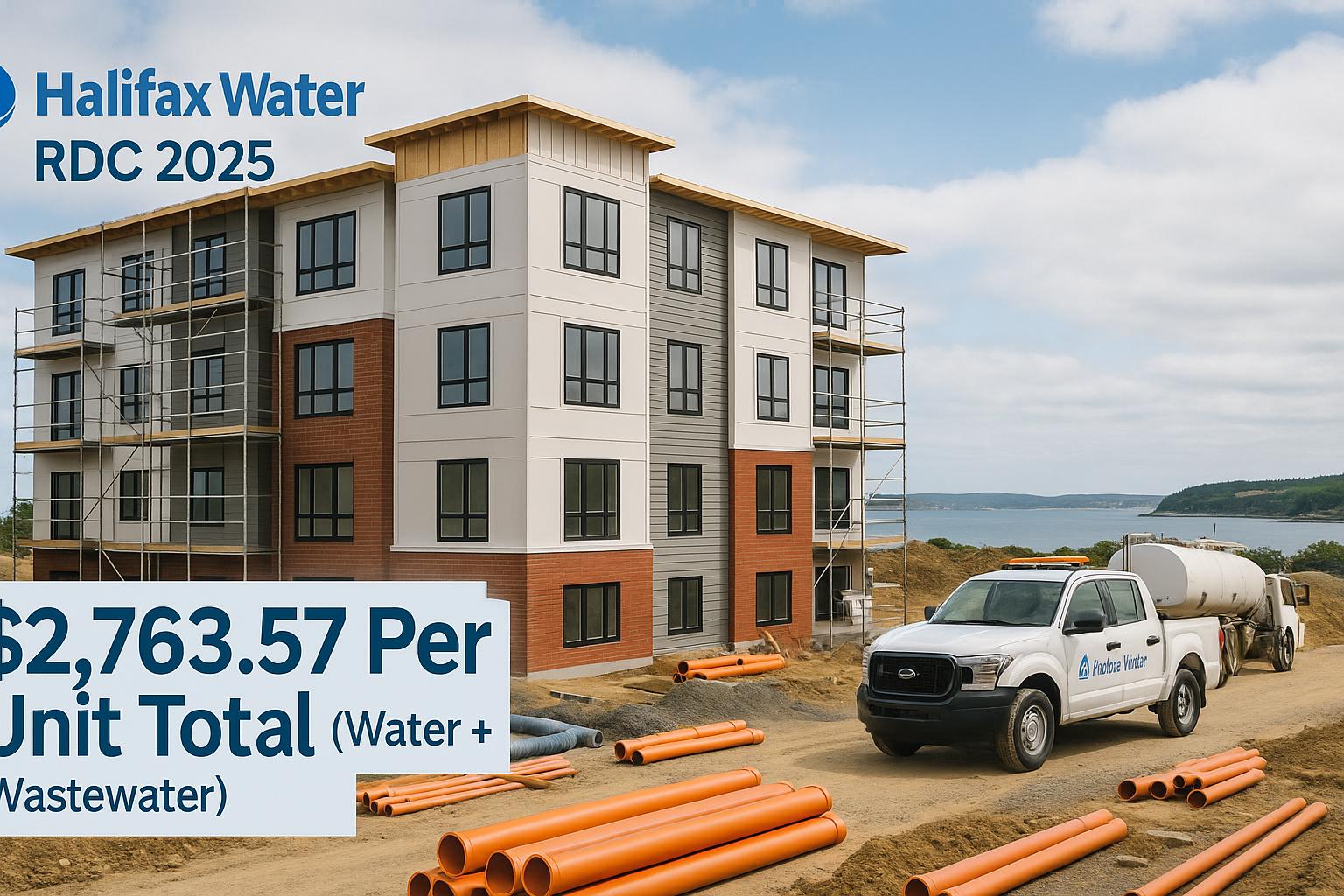 Thumbnail for: Halifax Water RDC 2025: $2,763.57 Per Unit Total (Water + Wastewater)