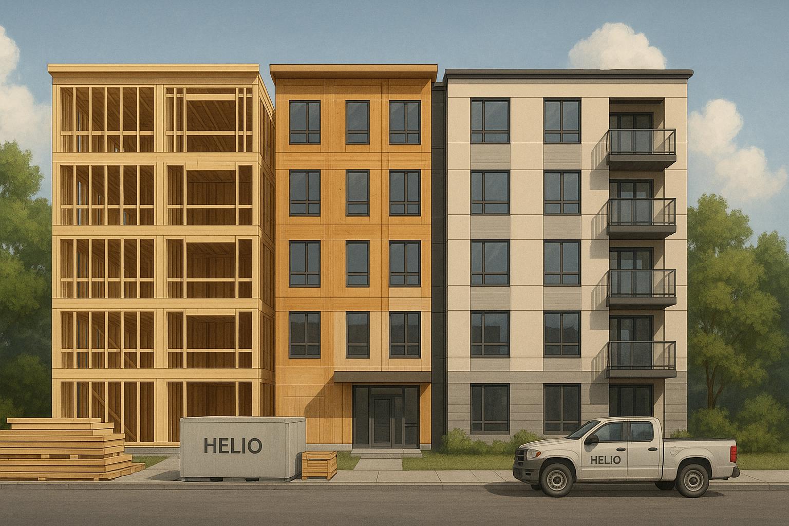 Thumbnail for: Materials for 4–6 Storeys in HR-1 (HR1): Light-Wood vs Mass Timber vs Hybrid