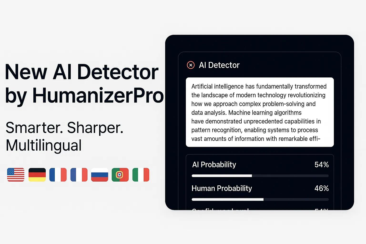 Multilingual AI Detector – Detect ChatGPT in 7+ Languages