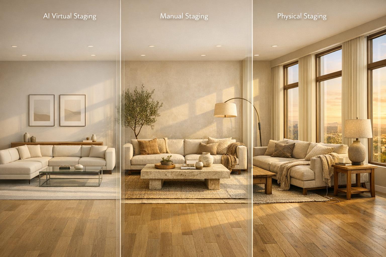 Virtual Staging for Large Projects: AI vs. Manual Methods
