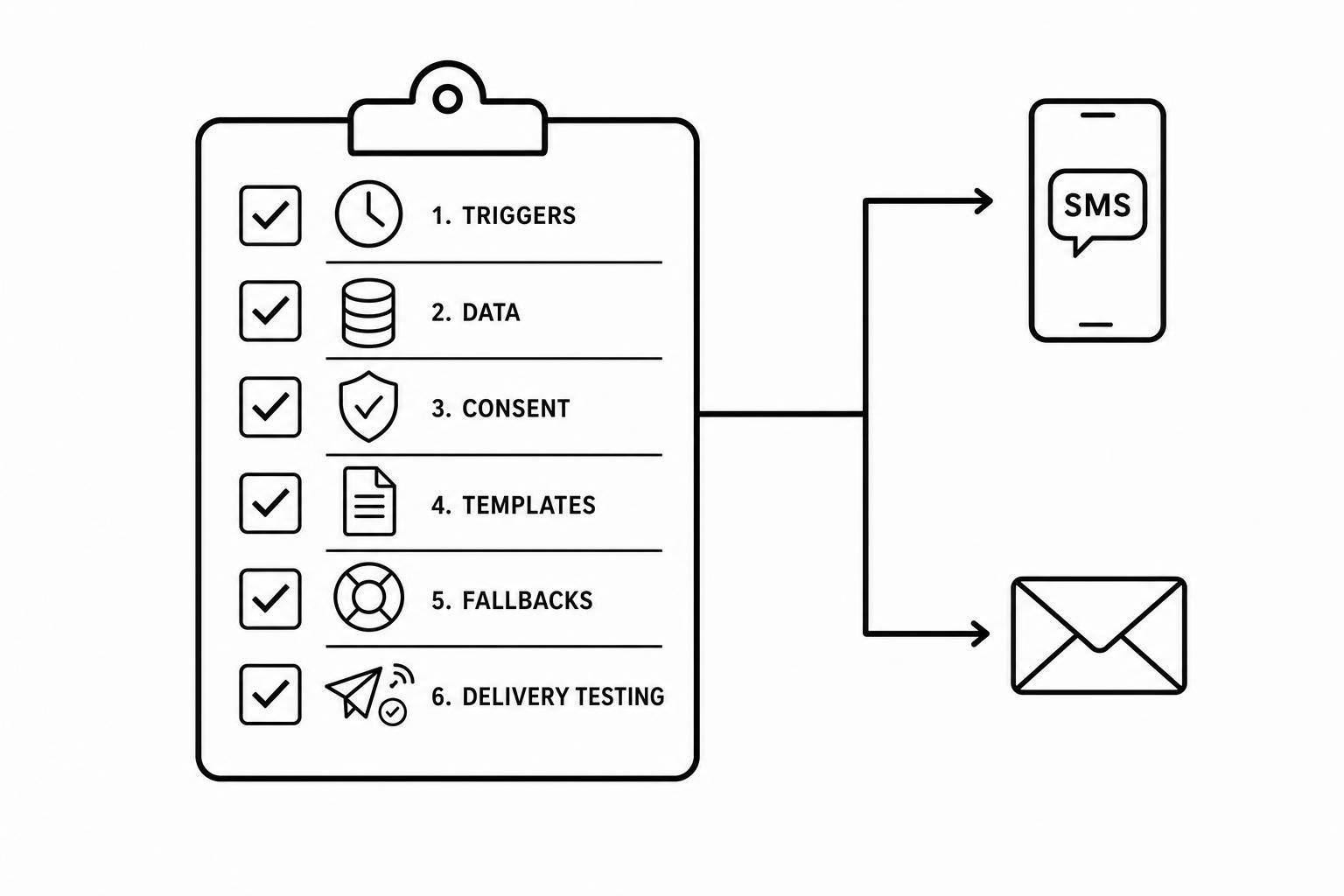 Rental Order Update Checklist: SMS and Email