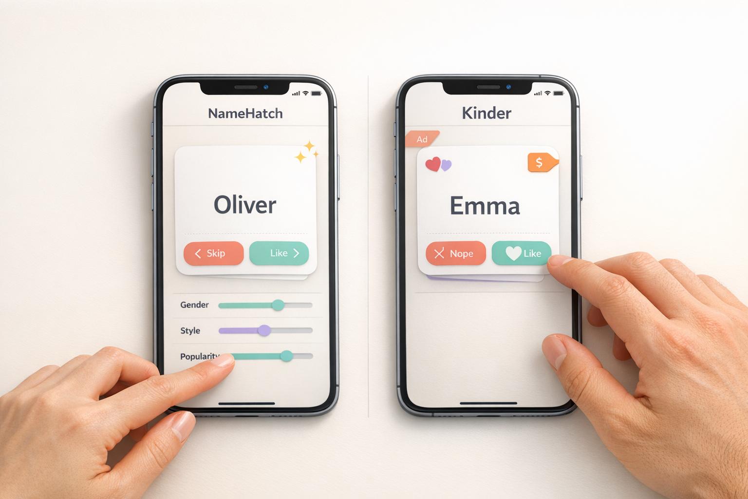 Thumbnail for: NameHatch vs Kinder: Which Baby Name App Is Better?