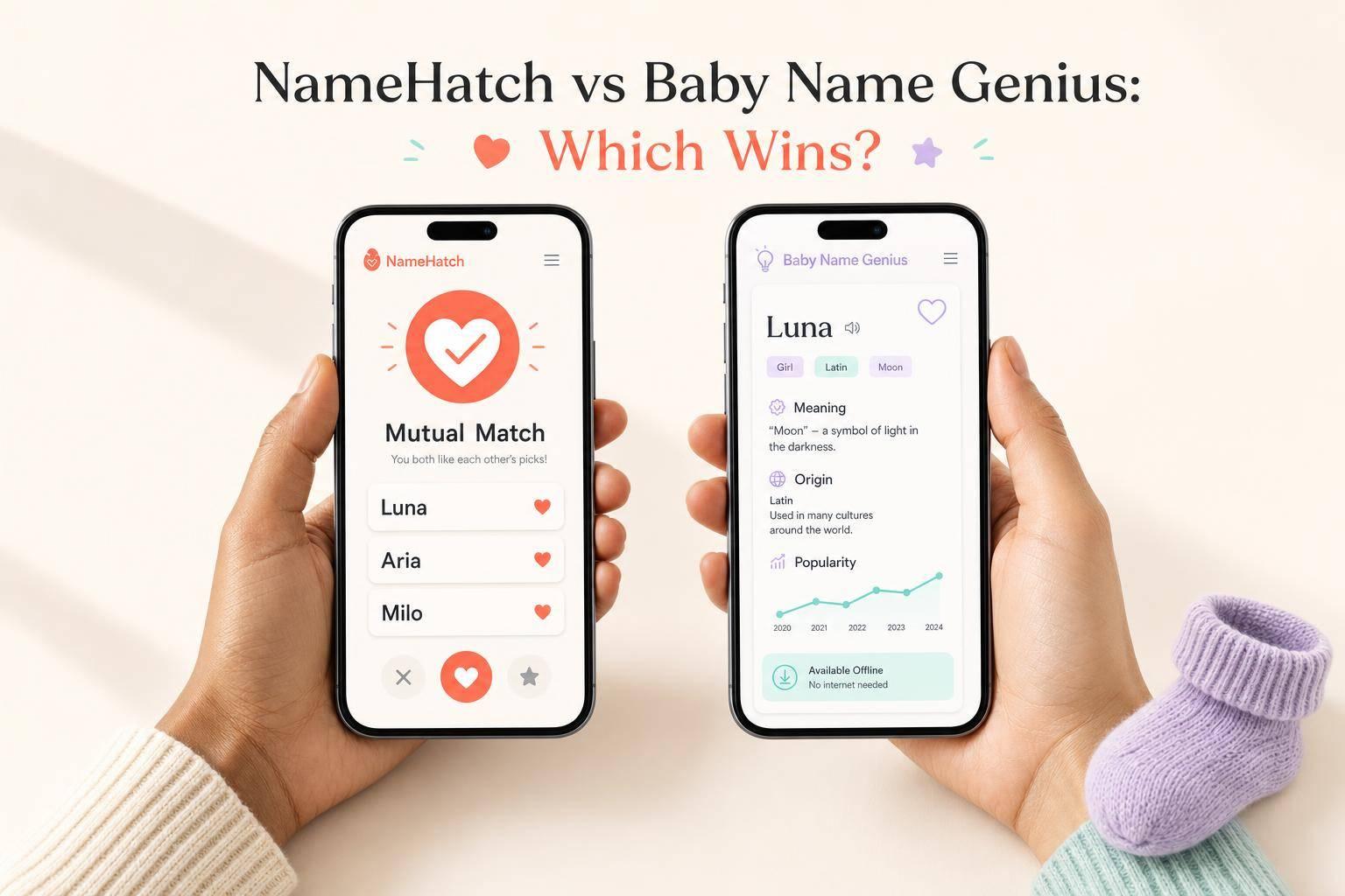 Thumbnail for: NameHatch vs Baby Name Genius: Which Wins?