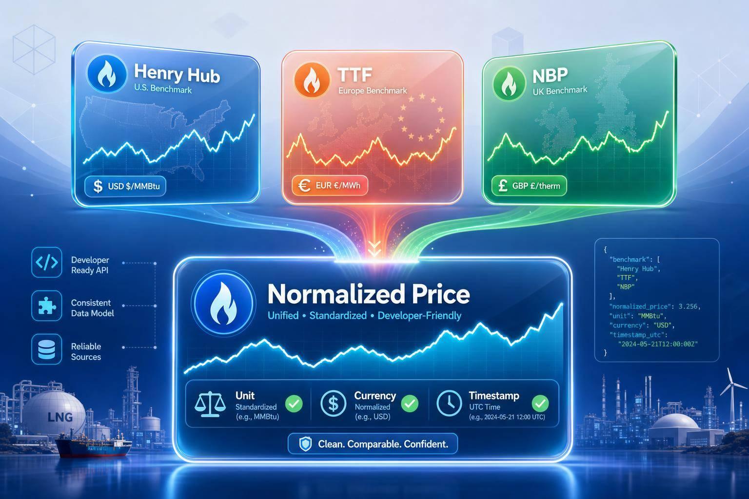Henry Hub vs TTF vs NBP: Natural Gas Benchmarks Explained for Developers
