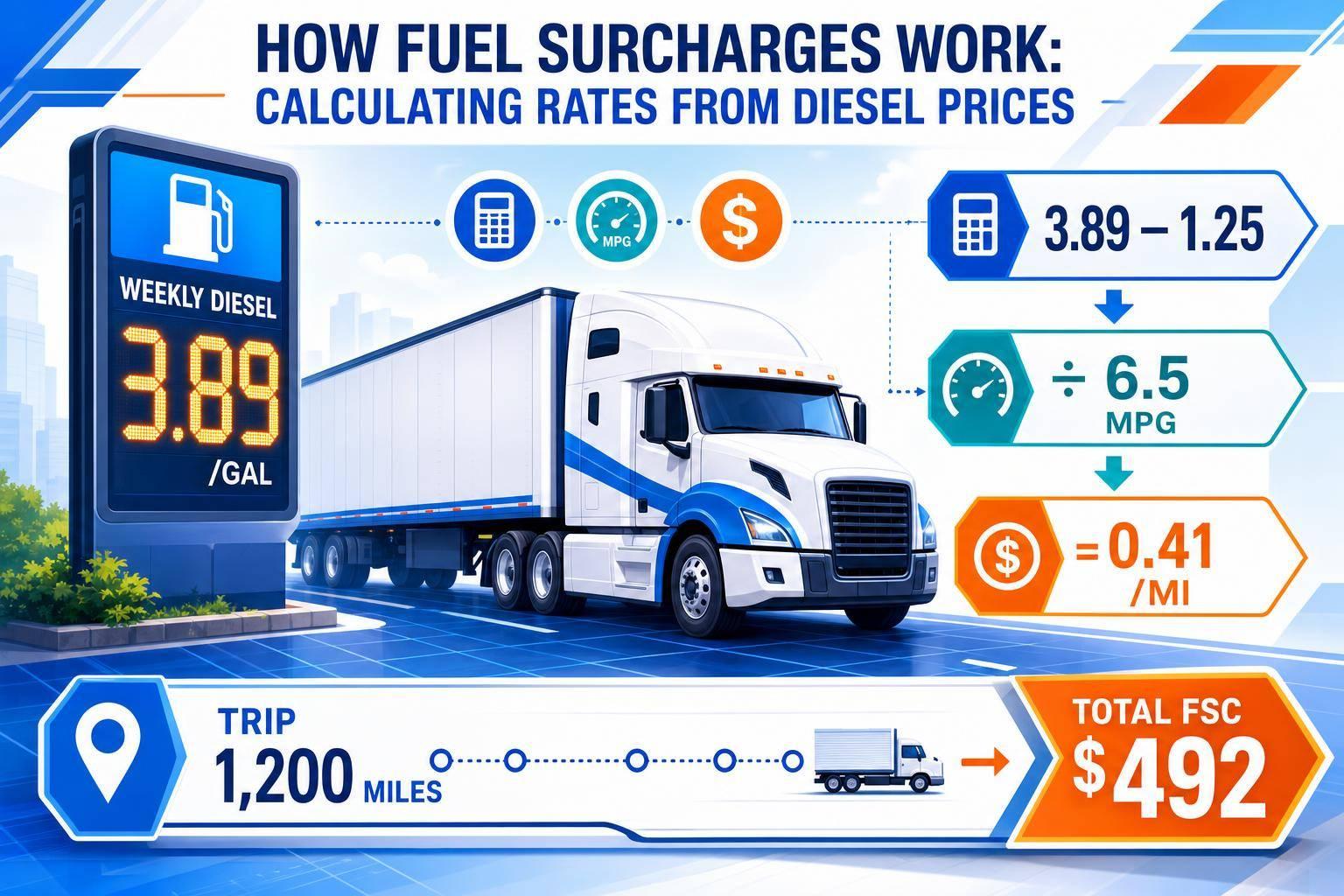 How Fuel Surcharges Work: Calculating Rates from Diesel Prices