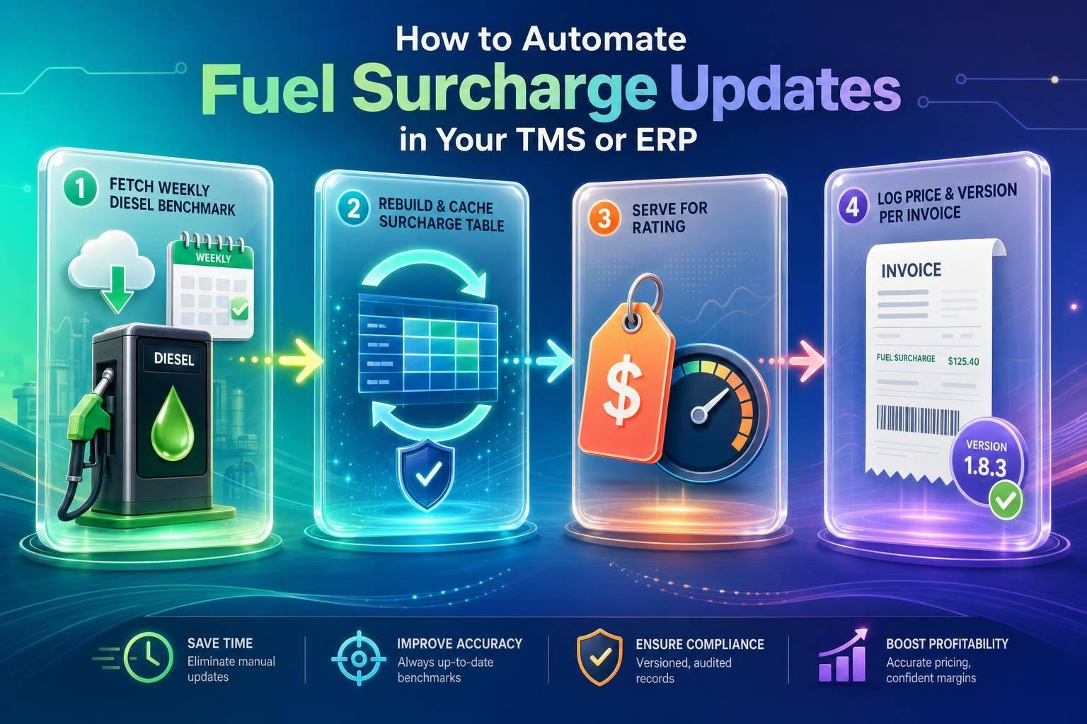 How to Automate Fuel Surcharge Updates in Your TMS or ERP