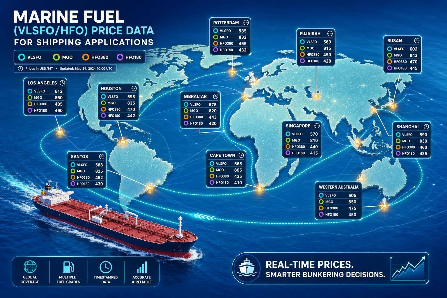 Marine Fuel (VLSFO/HFO) Price Data for Shipping Applications