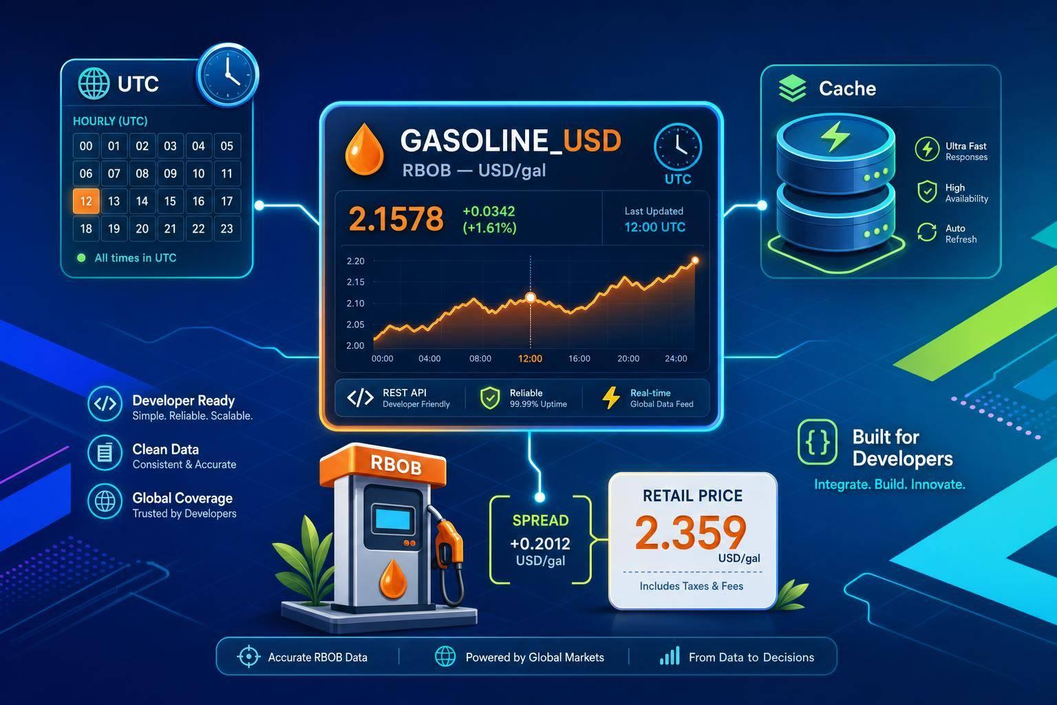 Gasoline (RBOB) Price Data for Developers