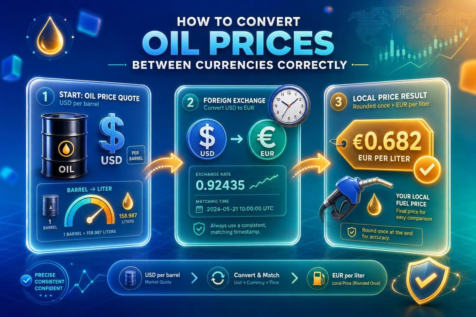 How to Convert Oil Prices Between Currencies Correctly