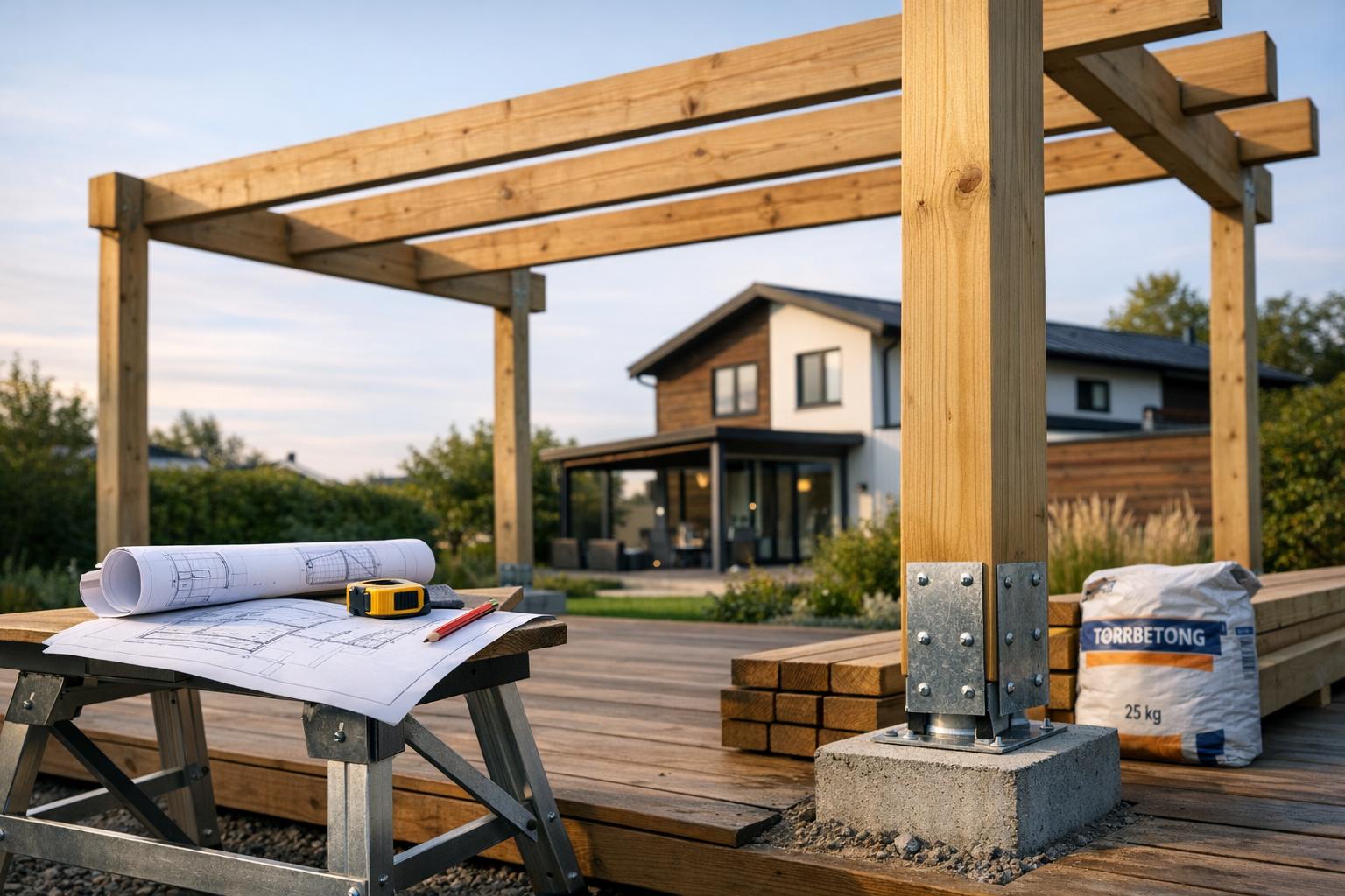 Hva koster det å bygge en pergola – og må du søke?