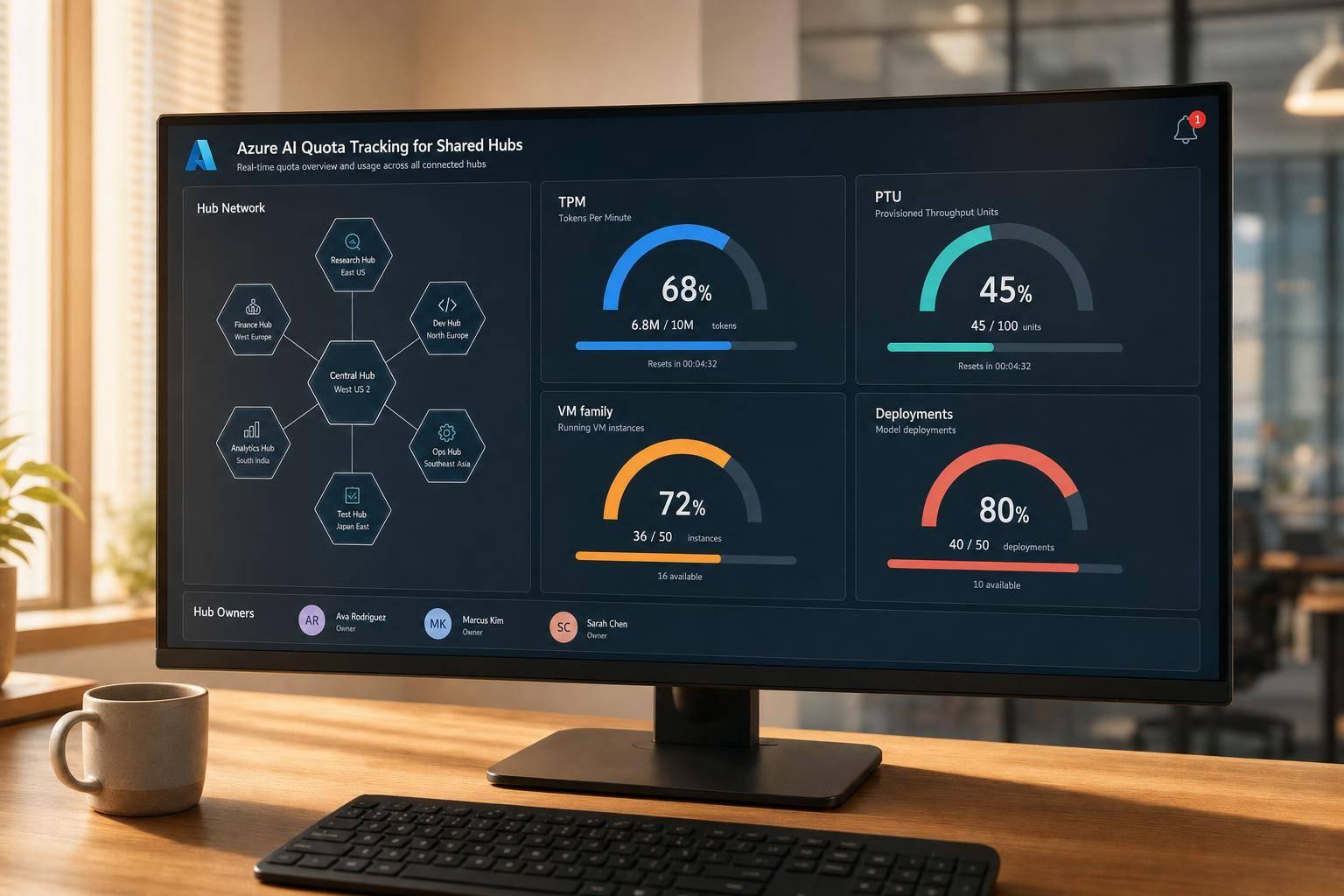 Azure AI Quota Tracking for Shared Hubs
