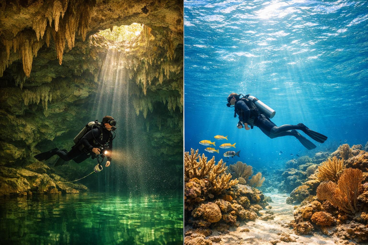 Cenote Diving vs Ocean Diving: Key Differences