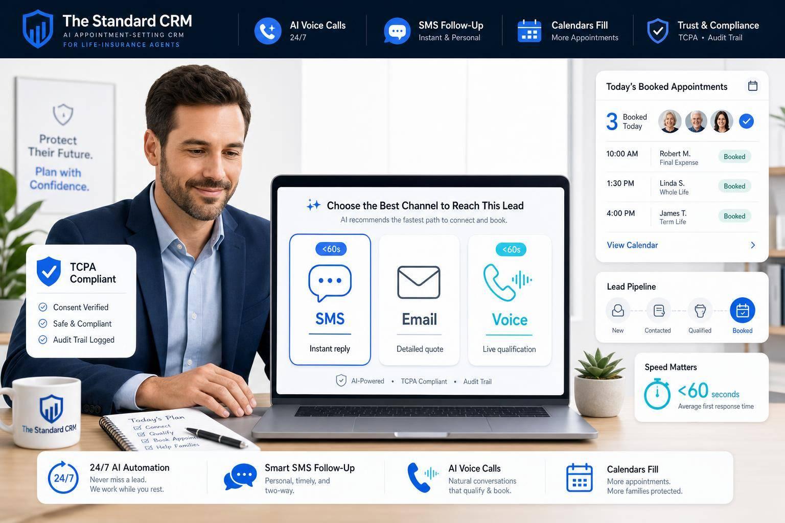 Insurance Lead Outreach: SMS, Email, Voice