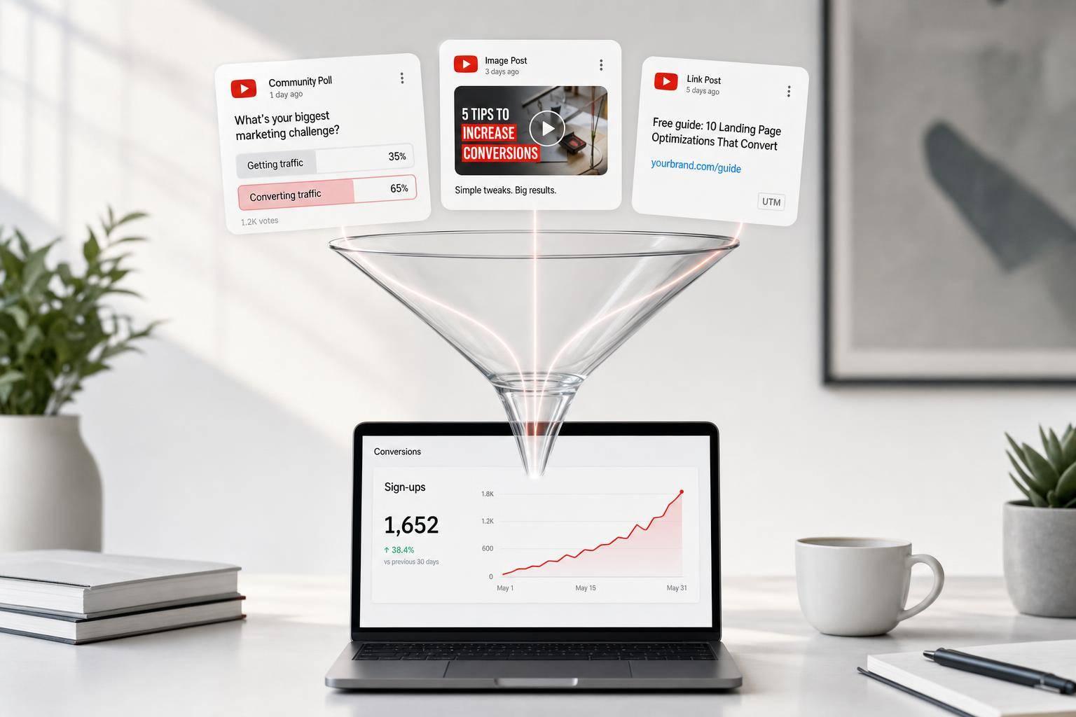 Thumbnail for: YouTube Community Posts for Funnel Conversion