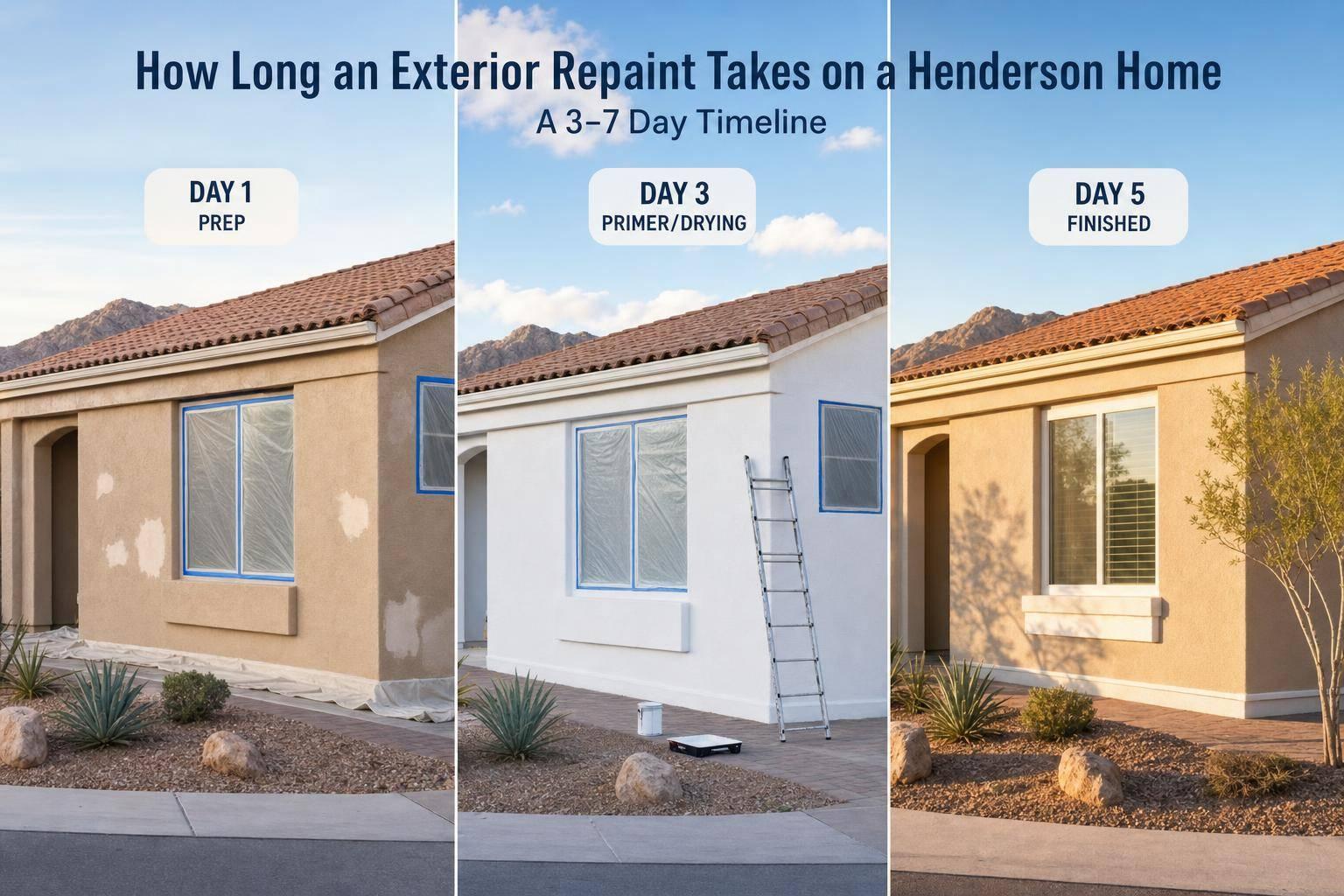 How Long an Exterior Repaint Takes on a Henderson Home
