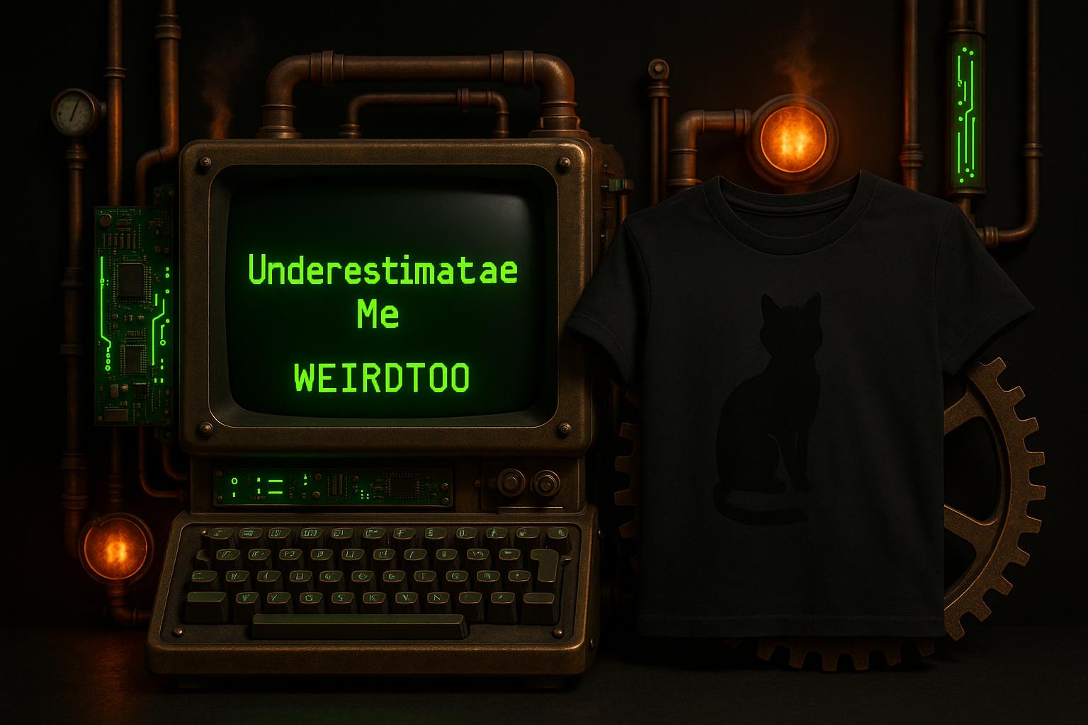 underestimate me black cat tShirt design discovery