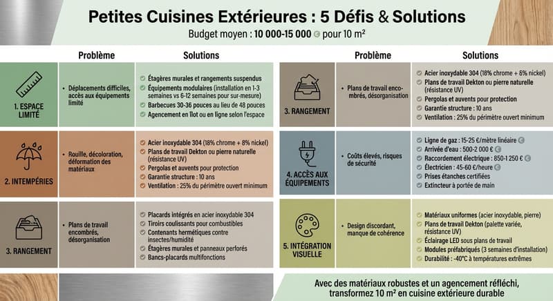 5 problèmes courants des petites cuisines extérieures et leurs solutions