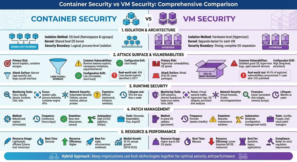 Container vs VM Security: Complete Comparison Chart