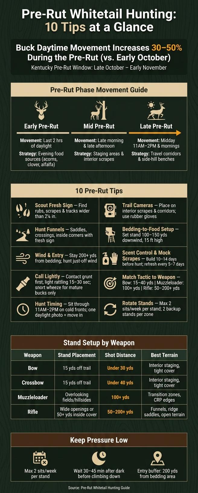 Pre-Rut Whitetail Hunting: 10 Tips by Weapon, Timing & Stand Type