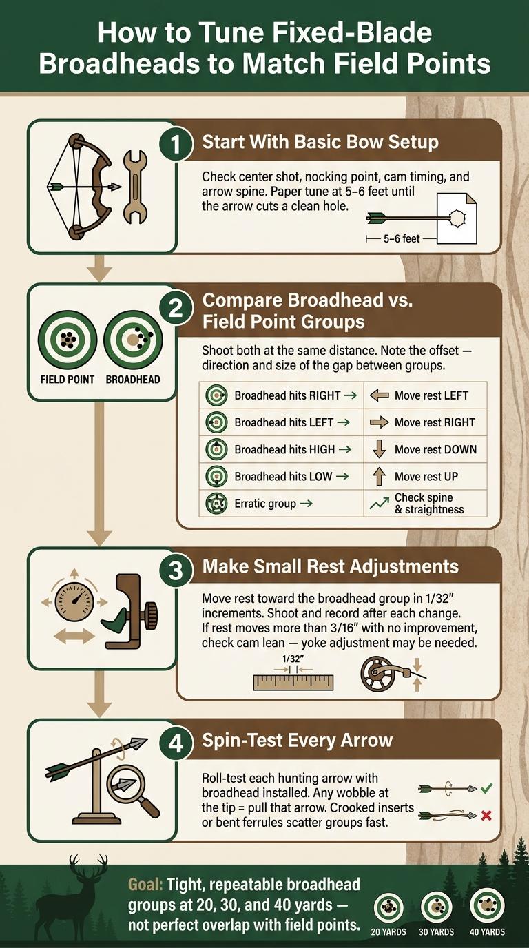 How to Tune Fixed-Blade Broadheads to Match Field Points