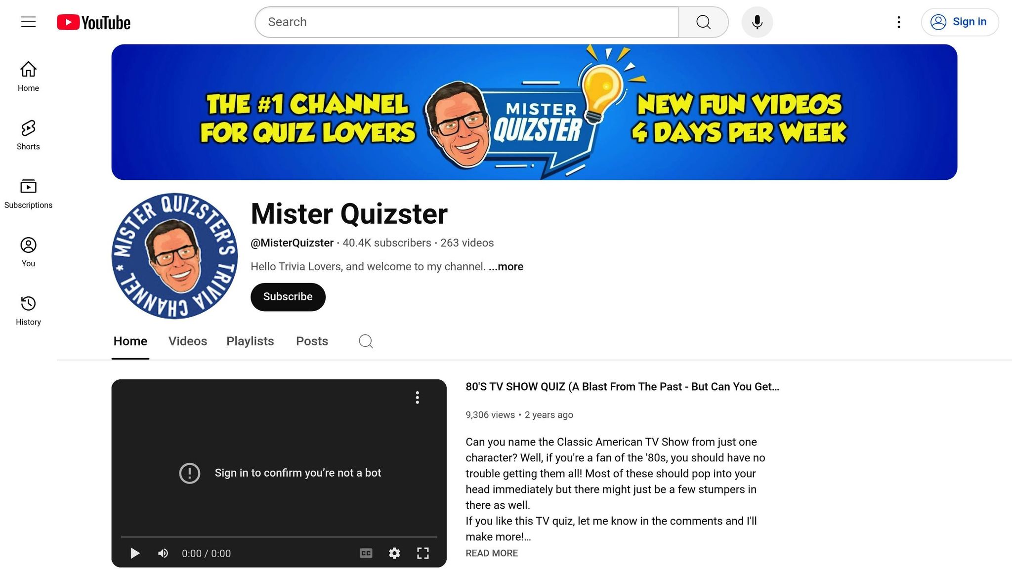 Mister Quizster's Trivia Channel