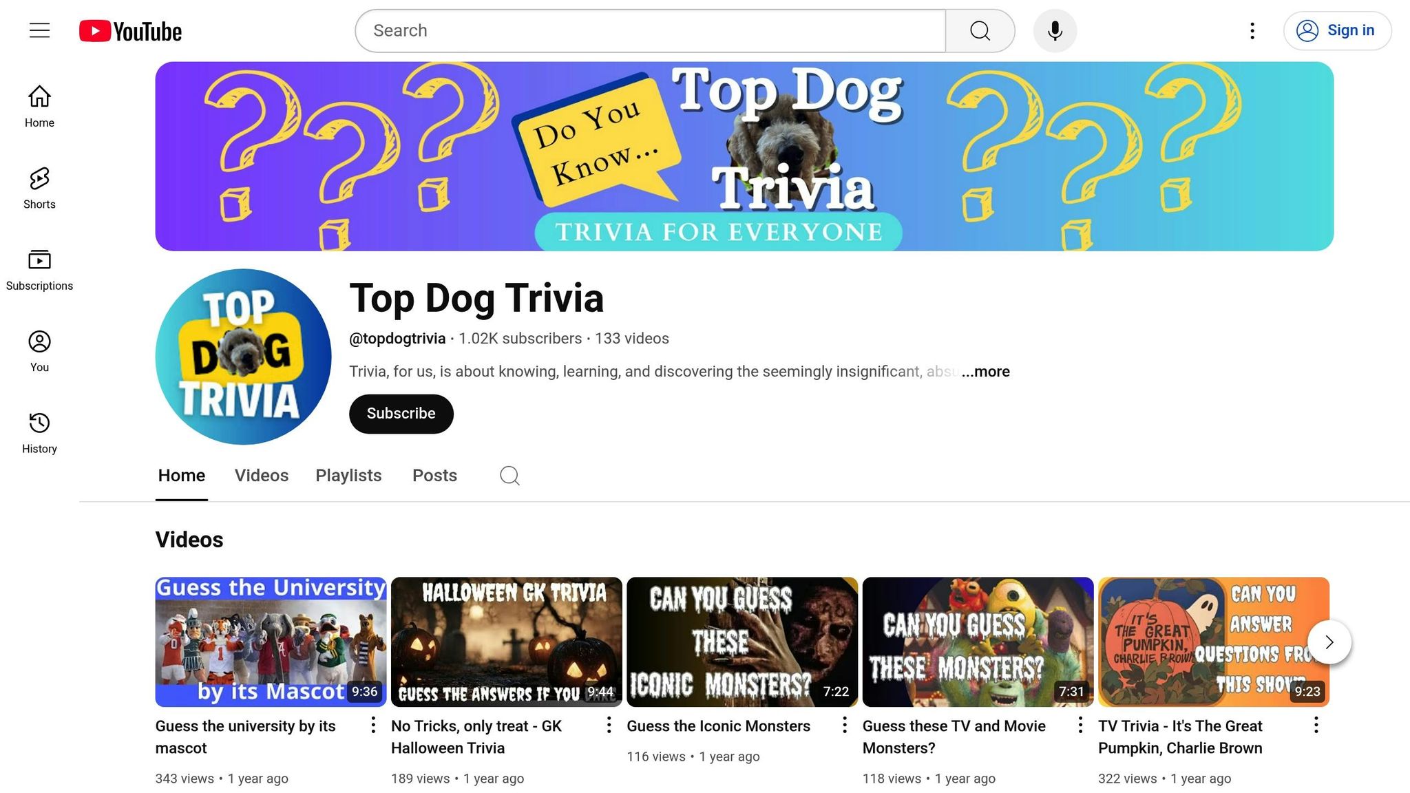 Top Dog Trivia
