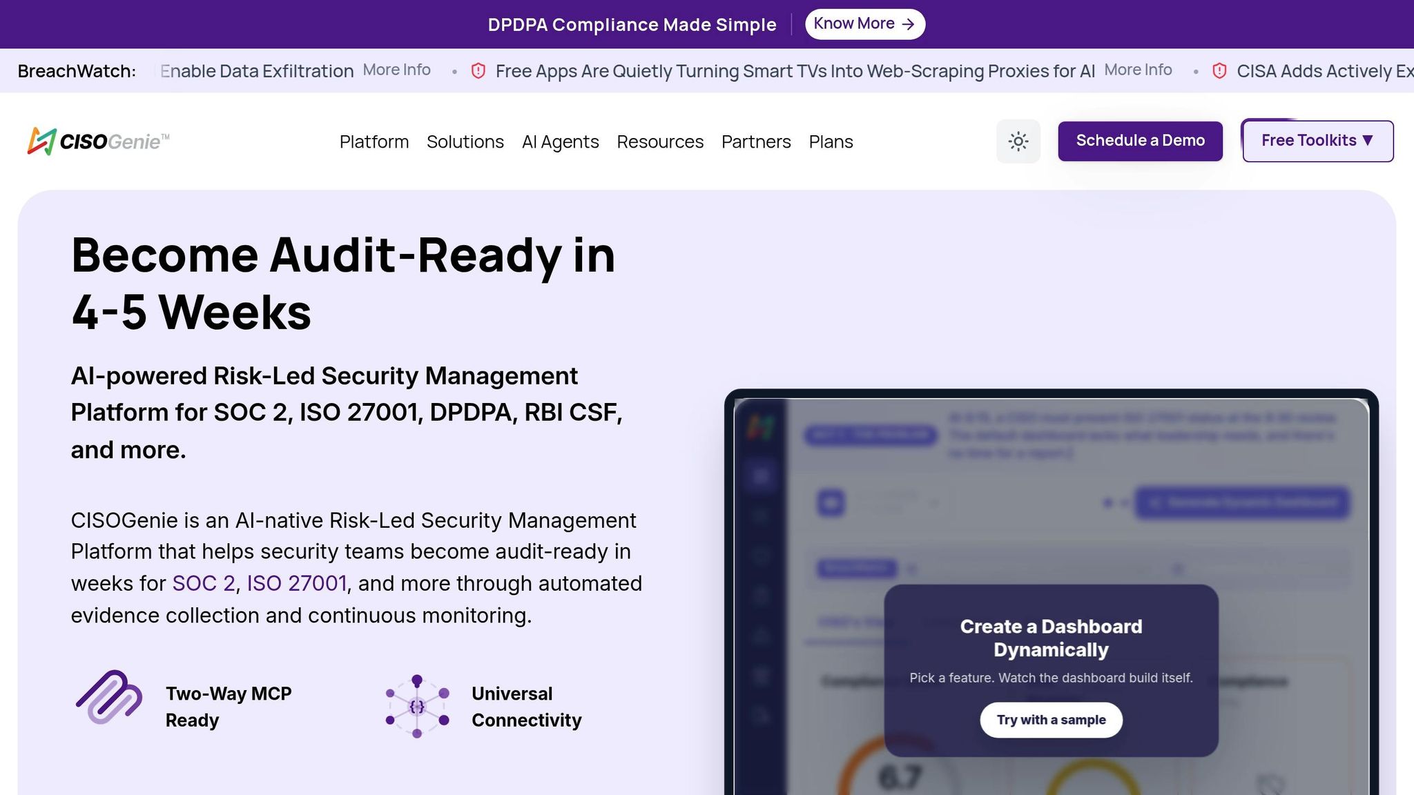 CISOGenie continuous compliance platform for ISO 27001