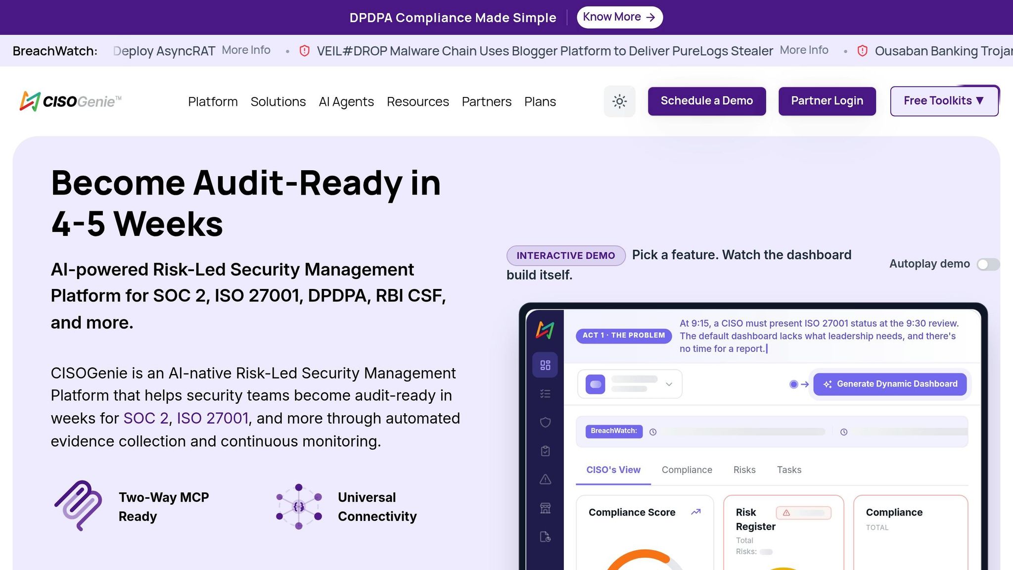 CISOGenie Continuous Compliance Platform